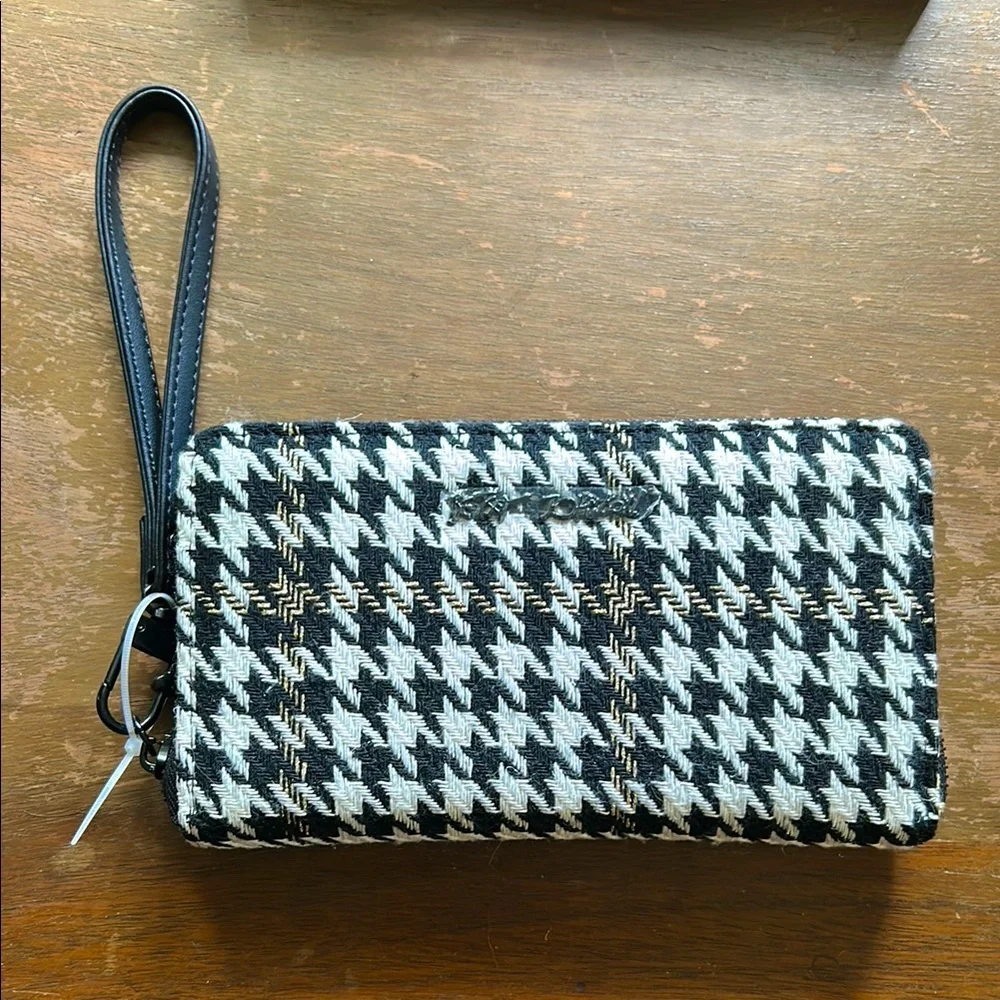 Betsy Johnson NWT Houndstooth Wristlet Wallet - Picture 3 of 7